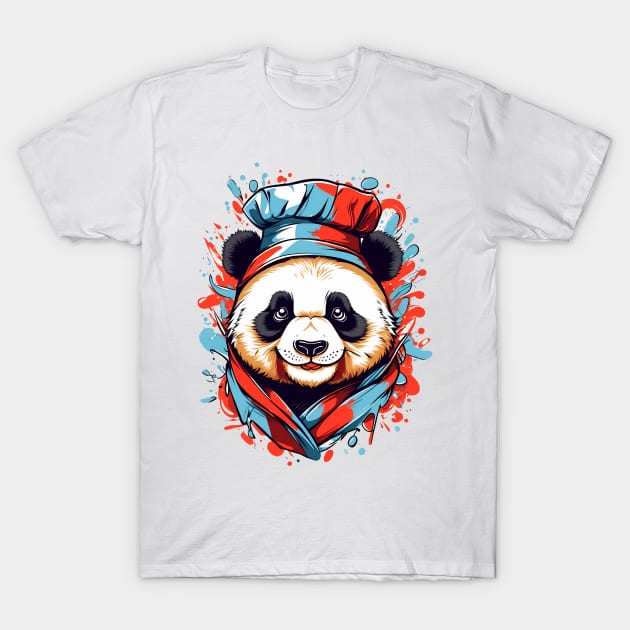 Cute panda chef. Portrait. T-Shirt by osadchyii